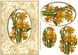 Vintage Spring Daffodils Pyramid Topper