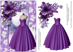 Rich Purple Ballgown & Deep Purple Lilies