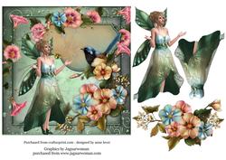 Emerald Fairy & Summer Flowers + Decoupage