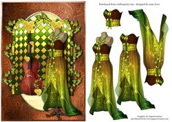Beautiful Yellow Roses Dress & Cello + Decoupage
