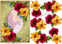 Pretty Petunias & Gilded Frame + Decoupage