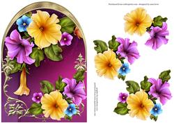 Pretty Petunias Arched, Shaped Topper
