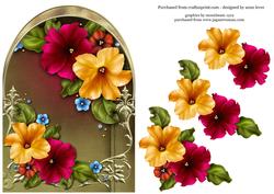 Beautiful Bright Petunias Arched, Shaped Topper
