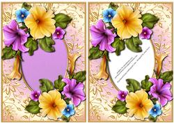 Pretty Petunias & Golden Frame + Extra Frame
