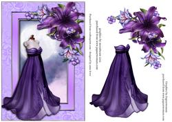 Flowing Purple Dress & Deep Purple Lilies