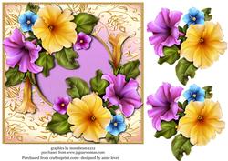 Pretty Petunias in Square Frame