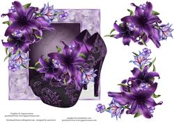 Purple Lilies & Diva Shoes Over the Edge Topper
