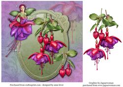 Fuchsia Fairy & Fuchsias Square + Decoupage