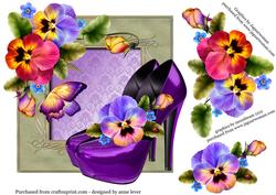 Diva Shoes & Pansies Over the Edge Topper