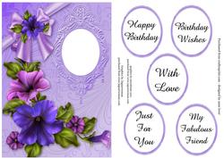 Pretty Petunias & Bow Birthday - Quick Card