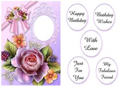 English Roses & Bow Birthday - Quick Card