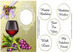 Red Wine Glass & Bow - Quick Card Front