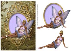 Reclining Lilac Forest Fairy + Decoupage