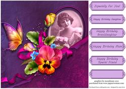 Vintage Portrait & Beautiful Pansies