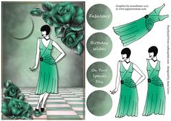 1920's Chic in Teal + Decoupage