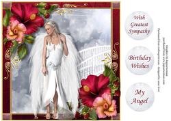 Hibiscus Angel Large Square Topper