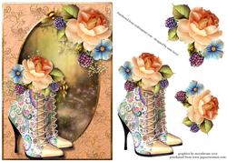Paisley Boots & Peach Roses