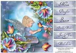 Little Girl Fairy with Flowers & Flutters