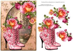 Pink Paisley Boots & Romantica Roses