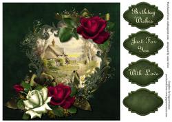 Gorgeous Rose Cottage Quick Card