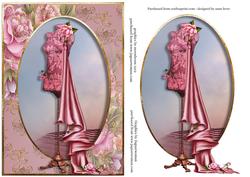 Pink Rose Mannequin with Draping Silk