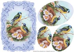 Blue Tits & Blossom Pyramid Topper
