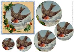Vintage Robin + Holly Frame Pyramid Topper