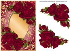 Gorgeous Magenta Roses on a Gilded Frame