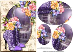 Purple Leopard Boots & Beautiful Flowers Pyramid
