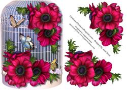 Birdcage Shaped Topper + Anemones & Butterflies
