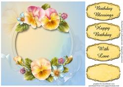 Pastel Summer Pansies Large Square Topper