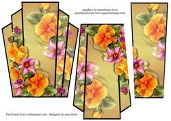 Art Deco Stacker Topper - Peach Pansies