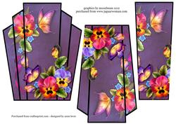 Art Deco Stacker Topper - Bright Pansies