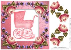 Gorgeous Vintage Pink Pram - New Baby Girl