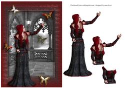 Red & Grey Gothic with Butterflies
