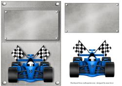Blue Formula 1 Racing Blank Topper