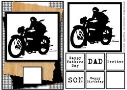 Vintage Motorcycle & Rider Silhouette