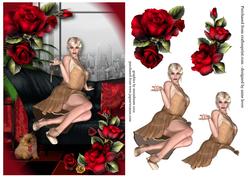 Art Deco & Red Roses Elegance