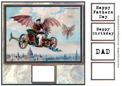 Steampunk Fantasy Flying Machine - Dad, Blank