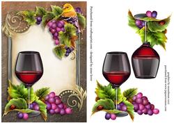 Red Wine & Grapes Topper + Decoupage