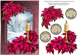 Pink Poinsettia Scenic Christmas + Decoupage