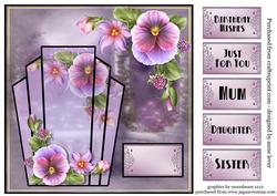 Art Deco Pastel Pansies Square