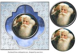 Faux Aperture & Pendant Topper - Santa in Blue