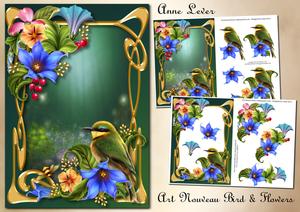 Art Nouveau Bird & Flowers Mini Kit