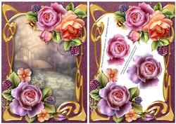 Art Nouveau Scenic English Roses