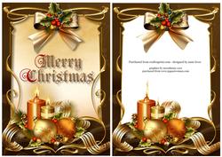 Golden Art Nouveau Merry Christmas