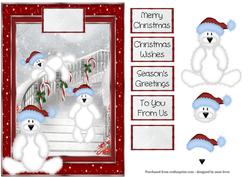 Polar Bears Having Fun at Christmas Time