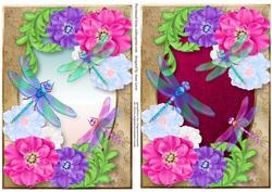 2 Beautiful Blooms & Dragonflies Toppers