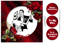 Retro Anniversary with Red Roses