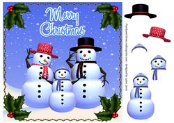 Snowman Family Merry Christmas